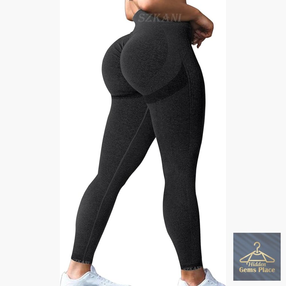 High Waisted Seamless Leggings Butt Lifting Workout Yoga Pants Tummy Control